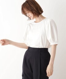 DRESKIP | ひんやり袖ギャザーTシャツ(Tシャツ/カットソー)