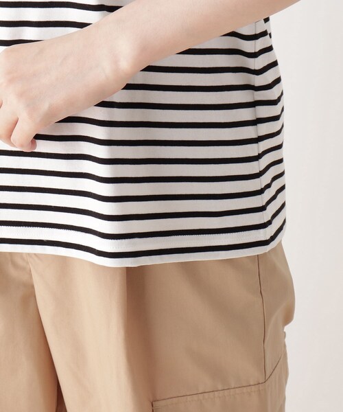 DRESKIP（ドレスキップ）の「◆ひんやり袖ギャザーTシャツ（Tシャツ/カットソー・レディース・ライトグレー系2/ブラック系2/オフホワイト/ブラック・02/04/03）」の6枚目の写真