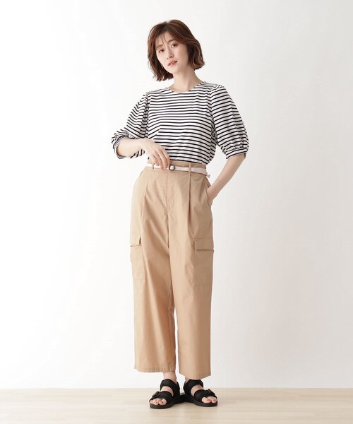 DRESKIP（ドレスキップ）の「◆ひんやり袖ギャザーTシャツ（Tシャツ/カットソー・レディース・ライトグレー系2/ブラック系2/オフホワイト/ブラック・02/04/03）」の14枚目の写真