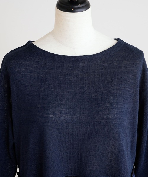 BEARDSLEY(ビアズリー)の「シワチェックニットコンビワンピース(ワンピース・レディース・ネイビー・FREE)」の8枚目の写真