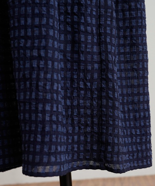 BEARDSLEY(ビアズリー)の「シワチェックニットコンビワンピース(ワンピース・レディース・ネイビー・FREE)」の11枚目の写真