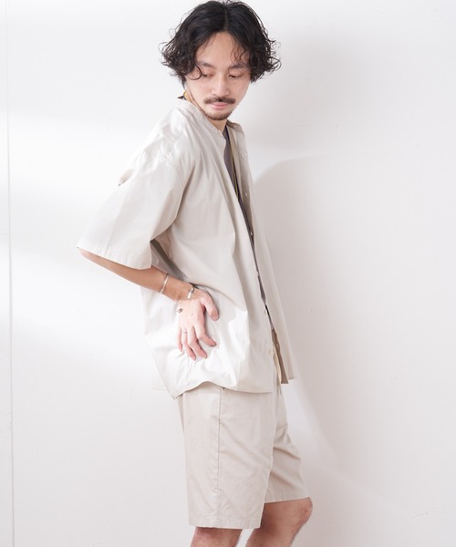 CIAOPANIC TYPY（チャオパニックティピー）の「【ZOZOTOWN限定】【セットアップ】タイプライターバンドカラーシャツ+バギーショーツ（セットアップ・メンズ・ブラウン/ブラック/ベージュ系その他・L/M）」の8枚目の写真