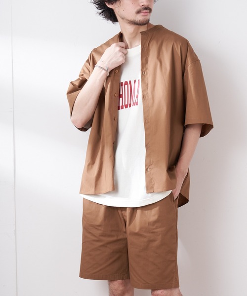 CIAOPANIC TYPY（チャオパニックティピー）の「【ZOZOTOWN限定】【セットアップ】タイプライターバンドカラーシャツ+バギーショーツ（セットアップ・メンズ・ブラウン/ブラック/ベージュ系その他・L/M）」の13枚目の写真