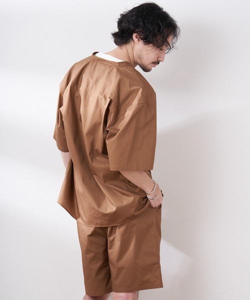 CIAOPANIC TYPY（チャオパニックティピー）の「【ZOZOTOWN限定】【セットアップ】タイプライターバンドカラーシャツ+バギーショーツ（セットアップ・メンズ・ブラウン/ブラック/ベージュ系その他・L/M）」の15枚目の写真