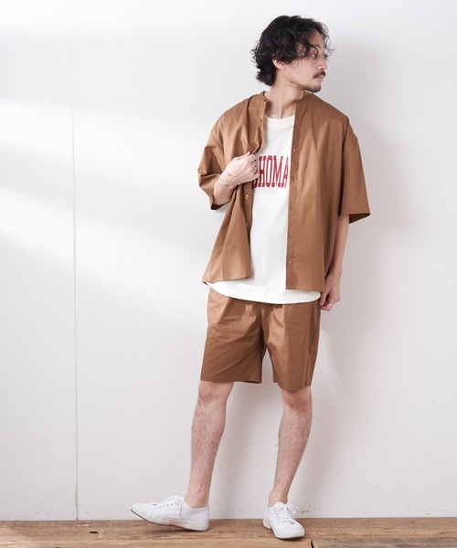 CIAOPANIC TYPY（チャオパニックティピー）の「【ZOZOTOWN限定】【セットアップ】タイプライターバンドカラーシャツ+バギーショーツ（セットアップ・メンズ・ブラウン/ブラック/ベージュ系その他・L/M）」の16枚目の写真
