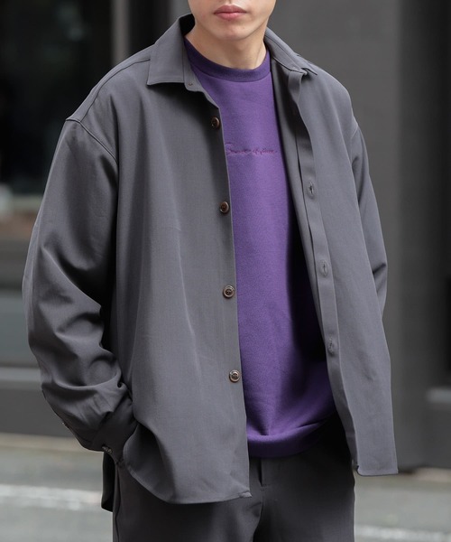 SENSE OF PLACE by URBAN RESEARCH（センスオブプレイスバイアーバンリサーチ）の「【セットアップ対応】カラールーズシャツB（シャツ/ブラウス・メンズ・ブラウン/ブラック/ライトブルー/ライトベージュ/チャコールグレー/ボルドー・MEDIUM/LARGE）」の3枚目の写真