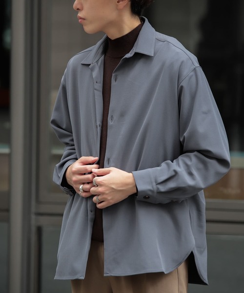 SENSE OF PLACE by URBAN RESEARCH（センスオブプレイスバイアーバンリサーチ）の「【セットアップ対応】カラールーズシャツB（シャツ/ブラウス・メンズ・ブラウン/ブラック/ライトブルー/ライトベージュ/チャコールグレー/ボルドー・MEDIUM/LARGE）」の5枚目の写真