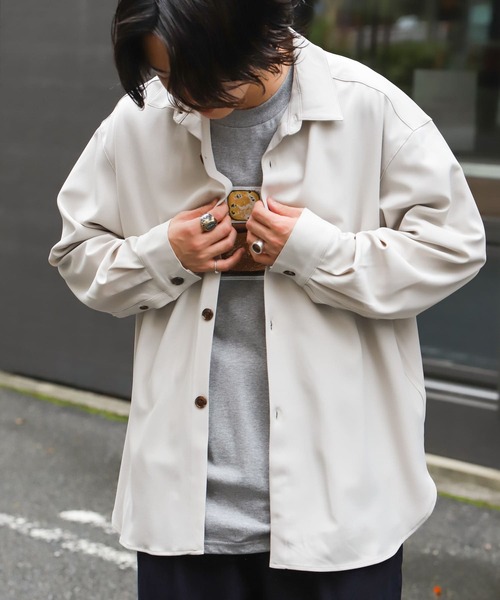 SENSE OF PLACE by URBAN RESEARCH（センスオブプレイスバイアーバンリサーチ）の「【セットアップ対応】カラールーズシャツB（シャツ/ブラウス・メンズ・ブラウン/ブラック/ライトブルー/ライトベージュ/チャコールグレー/ボルドー・MEDIUM/LARGE）」の9枚目の写真