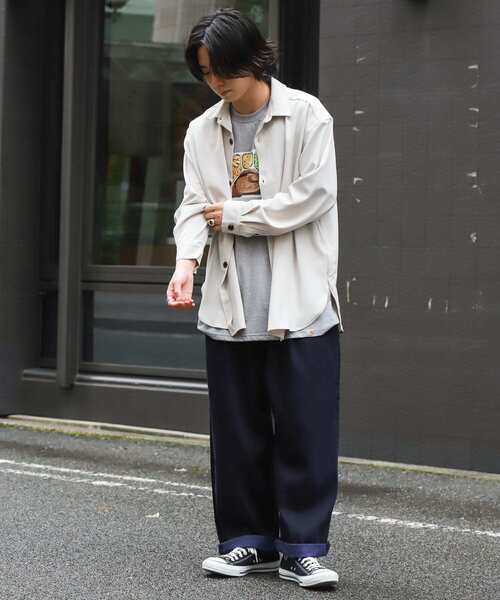 SENSE OF PLACE by URBAN RESEARCH（センスオブプレイスバイアーバンリサーチ）の「【セットアップ対応】カラールーズシャツB（シャツ/ブラウス・メンズ・ブラウン/ブラック/ライトブルー/ライトベージュ/チャコールグレー/ボルドー・MEDIUM/LARGE）」の10枚目の写真