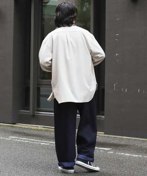 SENSE OF PLACE by URBAN RESEARCH（センスオブプレイスバイアーバンリサーチ）の「【セットアップ対応】カラールーズシャツB（シャツ/ブラウス・メンズ・ブラウン/ブラック/ライトブルー/ライトベージュ/チャコールグレー/ボルドー・MEDIUM/LARGE）」の12枚目の写真