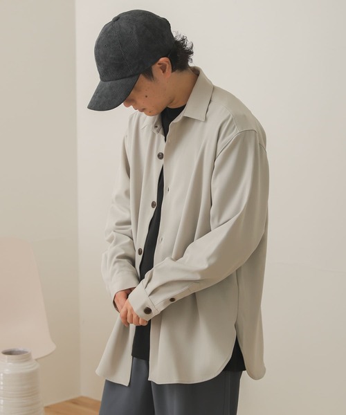 SENSE OF PLACE by URBAN RESEARCH（センスオブプレイスバイアーバンリサーチ）の「【セットアップ対応】カラールーズシャツB（シャツ/ブラウス・メンズ・ブラウン/ブラック/ライトブルー/ライトベージュ/チャコールグレー/ボルドー・MEDIUM/LARGE）」の14枚目の写真