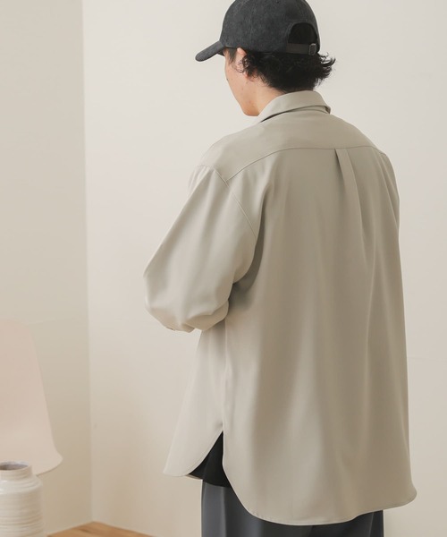 SENSE OF PLACE by URBAN RESEARCH（センスオブプレイスバイアーバンリサーチ）の「【セットアップ対応】カラールーズシャツB（シャツ/ブラウス・メンズ・ブラウン/ブラック/ライトブルー/ライトベージュ/チャコールグレー/ボルドー・MEDIUM/LARGE）」の15枚目の写真