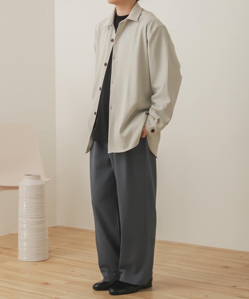 SENSE OF PLACE by URBAN RESEARCH（センスオブプレイスバイアーバンリサーチ）の「【セットアップ対応】カラールーズシャツB（シャツ/ブラウス・メンズ・ブラウン/ブラック/ライトブルー/ライトベージュ/チャコールグレー/ボルドー・MEDIUM/LARGE）」の17枚目の写真