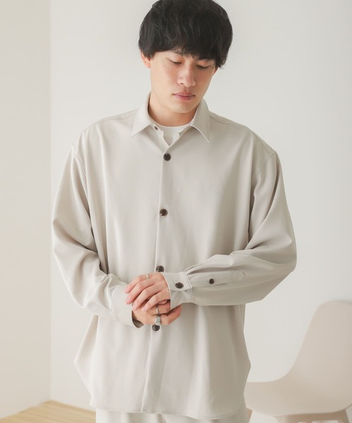 SENSE OF PLACE by URBAN RESEARCH（センスオブプレイスバイアーバンリサーチ）の「【セットアップ対応】カラールーズシャツB（シャツ/ブラウス・メンズ・ブラウン/ブラック/ライトブルー/ライトベージュ/チャコールグレー/ボルドー・MEDIUM/LARGE）」の20枚目の写真