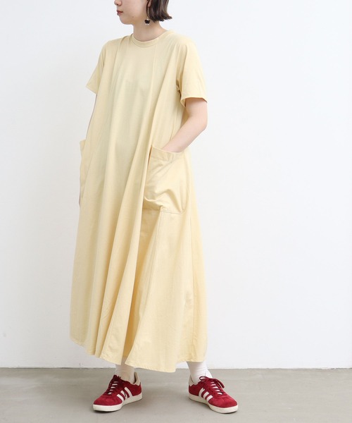 I am I in fact...(アイアムアイインファクト)の「スワイスワイ天竺 ゴアードワンピース(ワンピース・レディース・グリーン/イエロー/レッド/ブラック・FREE)」の5枚目の写真