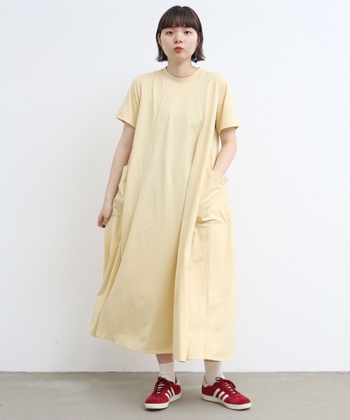 I am I in fact...(アイアムアイインファクト)の「スワイスワイ天竺 ゴアードワンピース(ワンピース・レディース・グリーン/イエロー/レッド/ブラック・FREE)」の11枚目の写真