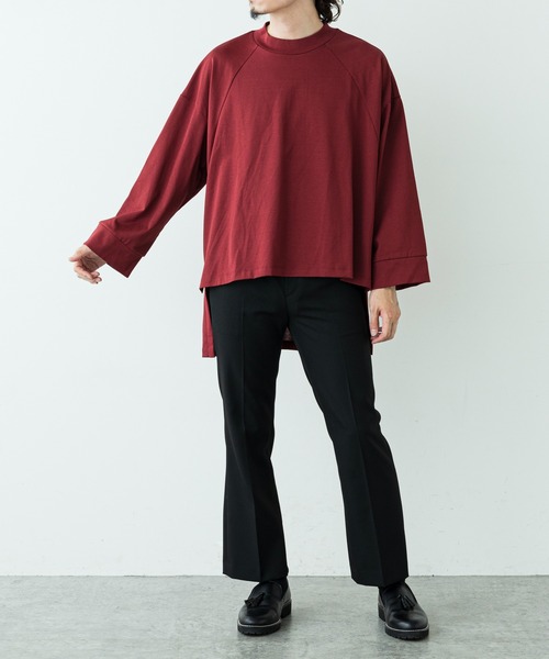 Lui's（ルイス）の「ウルティマスクエアテールカットソー（Tシャツ/カットソー・メンズ・ブラック/ワインレッド/ホワイト/オリーブ/チャコールグレー・FREE）」の9枚目の写真