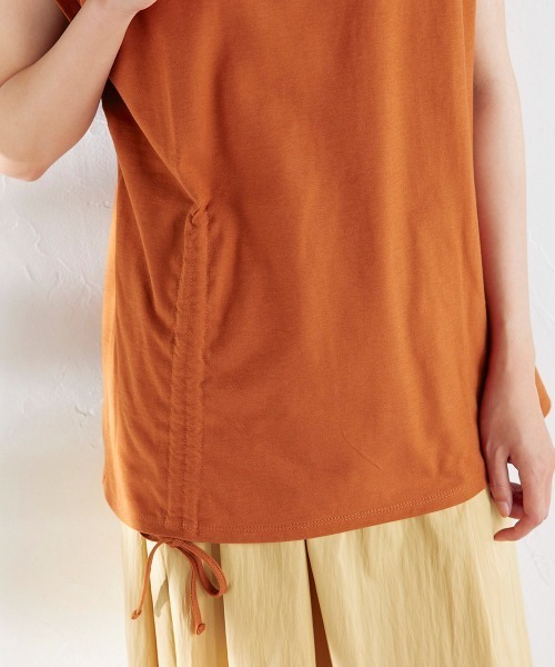 ketty(ケティ)の「アシンメトリーサイドシャーリングトップス ≪洗濯機で洗える≫(Tシャツ/カットソー・レディース・ブラック/ブラウン/ピンク/イエロー・M)」の17枚目の写真