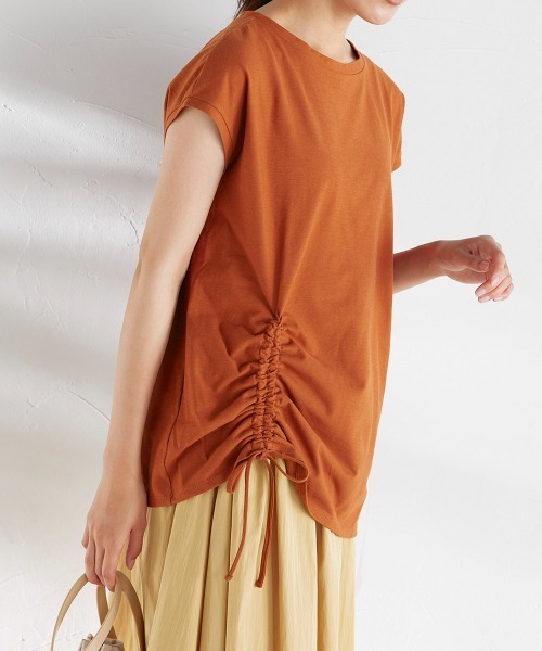 ketty(ケティ)の「アシンメトリーサイドシャーリングトップス ≪洗濯機で洗える≫(Tシャツ/カットソー・レディース・ブラック/ブラウン/ピンク/イエロー・M)」の18枚目の写真