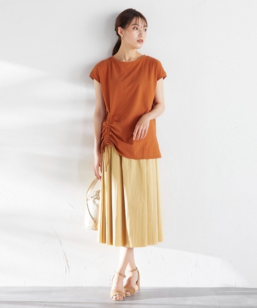 ketty(ケティ)の「アシンメトリーサイドシャーリングトップス ≪洗濯機で洗える≫(Tシャツ/カットソー・レディース・ブラック/ブラウン/ピンク/イエロー・M)」の10枚目の写真