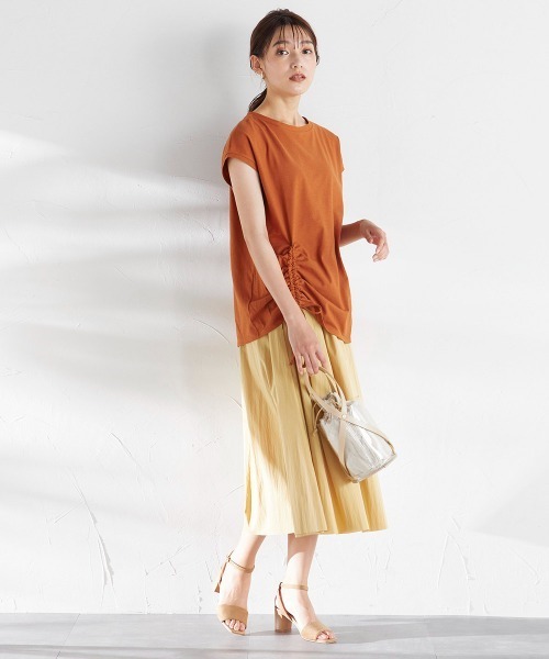 ketty(ケティ)の「アシンメトリーサイドシャーリングトップス ≪洗濯機で洗える≫(Tシャツ/カットソー・レディース・ブラック/ブラウン/ピンク/イエロー・M)」の12枚目の写真