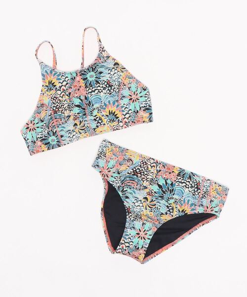 ROXY（ロキシー）の「MARINE BLOOM CROP TO/ロキシーキッズビキニ(水着)（水着・キッズ・ブルー・130/140/150）」の2枚目の写真