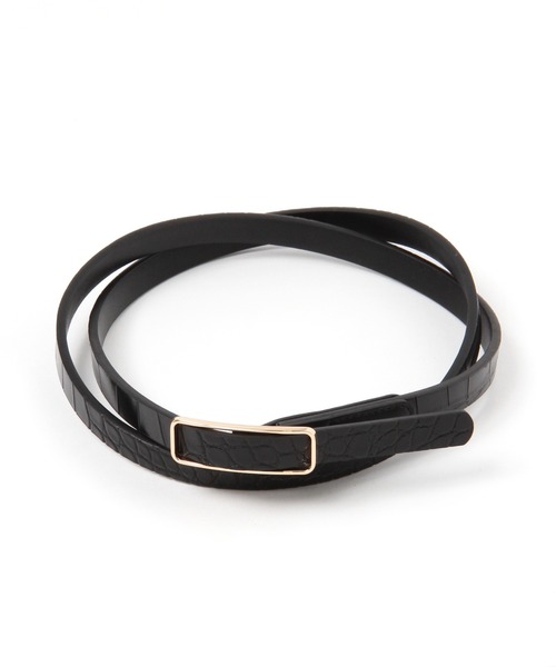 LEPSIM（レプシィム）の「ピンレス２ＷＡＹホソベルト　957941（ベルト・レディース・ブラック/グレイッシュベージュ/ブラウン/パイソン・ONE SIZE）」の2枚目の写真