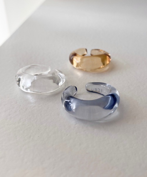 tone（トーン）の「【ECRu.】ニュアンス　クリアリング（リング・レディース・パープル/ブラウン/クリア/ブルー・SMALL/MEDIUM）」の6枚目の写真