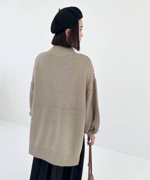 Meli rich（メリーリッチ）の「ハンドステッチ風。モックネックケーブルニット（ニット/セーター・レディース・ブラック/ベージュ/アイボリー/モカ・MEDIUM）」の17枚目の写真