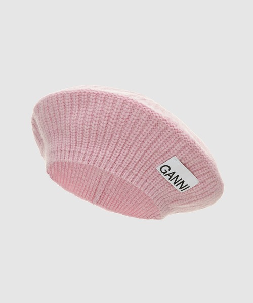 GANNI（ガニー）の「Rib Knit Acc（ニットキャップ/ビーニー・レディース・ブラック/ピンク/ライトグリーン/ブルー系その他・ONESIZE）」の4枚目の写真