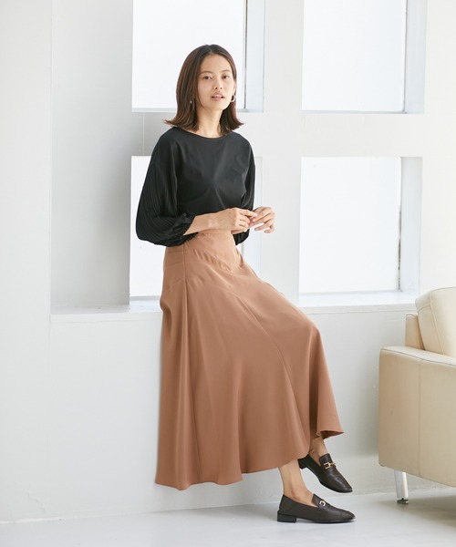 Rewde(ルゥデ)の「袖プリーツボリュームスリーブプルオーバー(1R15-08195)(Tシャツ/カットソー・レディース・ホワイト/ブラック/スモークピンク・M)」の19枚目の写真