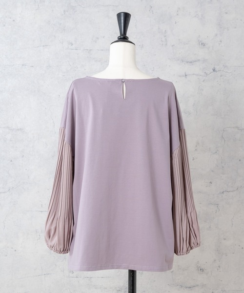 Rewde(ルゥデ)の「袖プリーツボリュームスリーブプルオーバー(1R15-08195)(Tシャツ/カットソー・レディース・ホワイト/ブラック/スモークピンク・M)」の21枚目の写真