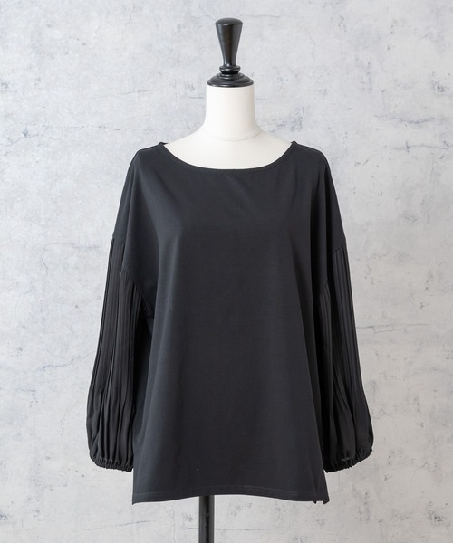 Rewde(ルゥデ)の「袖プリーツボリュームスリーブプルオーバー(1R15-08195)(Tシャツ/カットソー・レディース・ホワイト/ブラック/スモークピンク・M)」の15枚目の写真