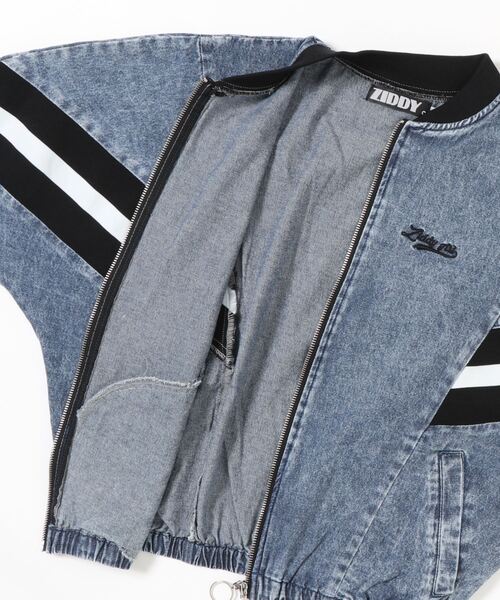 ZIDDY(ジディ)の「ZIDDY/ライン入り デニム ジャケット (130~160cm)(デニムジャケット・キッズ・ネイビー・130/140/150/160)」の13枚目の写真