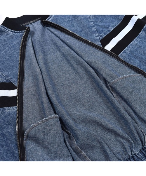ZIDDY(ジディ)の「ZIDDY/ライン入り デニム ジャケット (130~160cm)(デニムジャケット・キッズ・ネイビー・130/140/150/160)」の11枚目の写真
