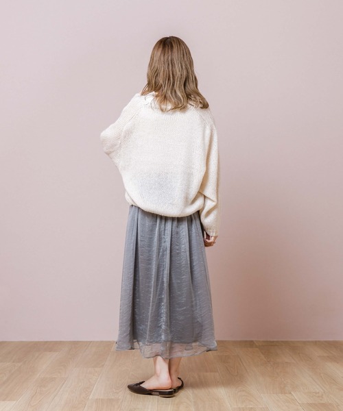 flower（フラワー）の「ミルキーニットカーディガン2（カーディガン/ボレロ・レディース・グレー/ピンク/アイボリー・FREE）」の8枚目の写真