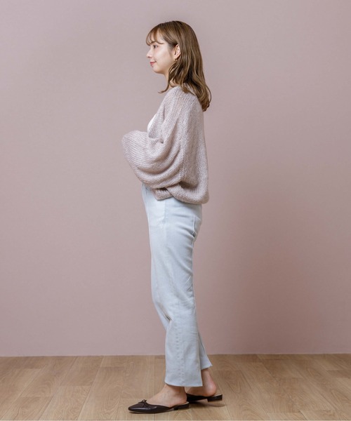 flower（フラワー）の「ミルキーニットカーディガン2（カーディガン/ボレロ・レディース・グレー/ピンク/アイボリー・FREE）」の13枚目の写真
