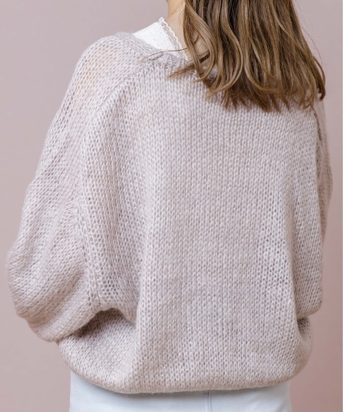 flower（フラワー）の「ミルキーニットカーディガン2（カーディガン/ボレロ・レディース・グレー/ピンク/アイボリー・FREE）」の11枚目の写真