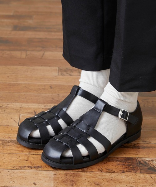 menue（メヌエ）の「レディース グルカフラットサンダル（サンダル・レディース・ブラック/アイボリー/ブラウン/グリーン/グレイッシュベージュ・3L/M/L/S/LL/XS）」の12枚目の写真