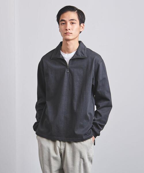 BLUE(ブルー)の「<BLUE(ブルー)> オーガニック ハーフジップスウェット(スウェット・メンズ・ホワイト/イエロー/ダークグレー・L/XL/S/M)」の3枚目の写真