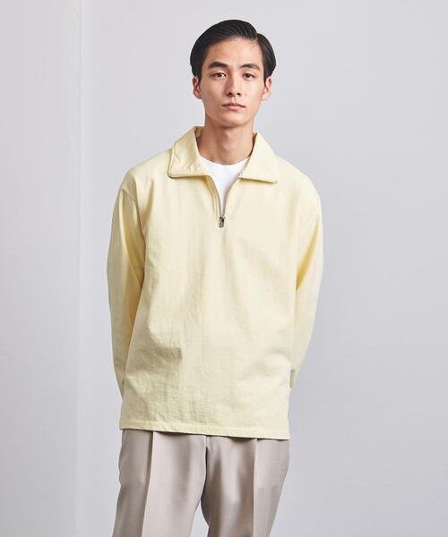 BLUE(ブルー)の「<BLUE(ブルー)> オーガニック ハーフジップスウェット(スウェット・メンズ・ホワイト/イエロー/ダークグレー・L/XL/S/M)」の12枚目の写真