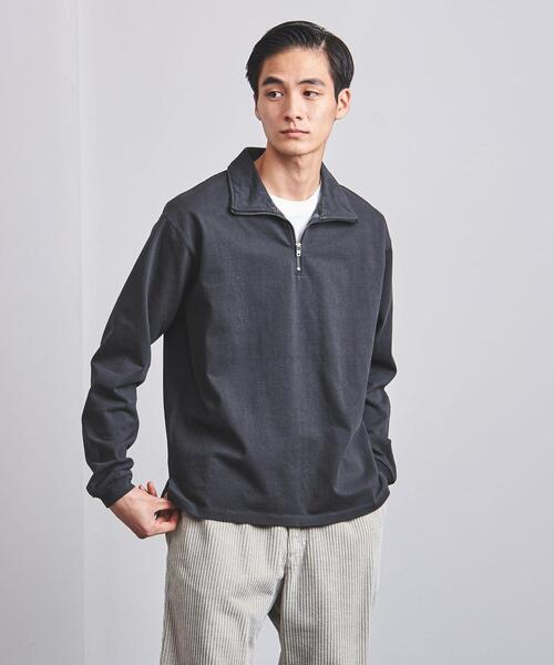 BLUE(ブルー)の「<BLUE(ブルー)> オーガニック ハーフジップスウェット(スウェット・メンズ・ホワイト/イエロー/ダークグレー・L/XL/S/M)」の16枚目の写真