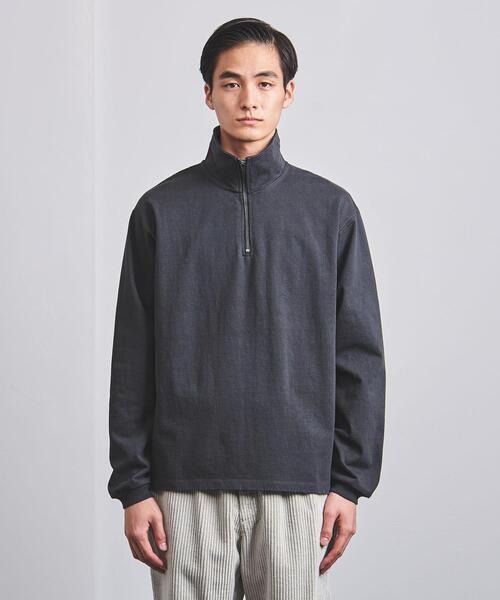 BLUE(ブルー)の「<BLUE(ブルー)> オーガニック ハーフジップスウェット(スウェット・メンズ・ホワイト/イエロー/ダークグレー・L/XL/S/M)」の4枚目の写真