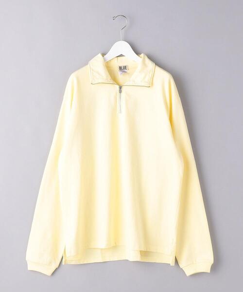 BLUE(ブルー)の「<BLUE(ブルー)> オーガニック ハーフジップスウェット(スウェット・メンズ・ホワイト/イエロー/ダークグレー・L/XL/S/M)」の7枚目の写真