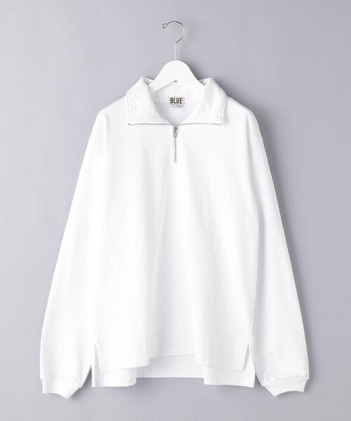 BLUE(ブルー)の「<BLUE(ブルー)> オーガニック ハーフジップスウェット(スウェット・メンズ・ホワイト/イエロー/ダークグレー・L/XL/S/M)」の9枚目の写真
