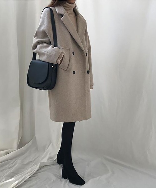 RUUX（ルーフ）の「あったか ダブル チェスターコート（チェスターコート・レディース・ブラック/ベージュ・M/L/XL/XXL/S）」の11枚目の写真