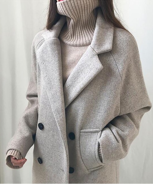 RUUX（ルーフ）の「あったか ダブル チェスターコート（チェスターコート・レディース・ブラック/ベージュ・M/L/XL/XXL/S）」の14枚目の写真