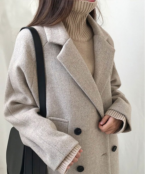 RUUX（ルーフ）の「あったか ダブル チェスターコート（チェスターコート・レディース・ブラック/ベージュ・M/L/XL/XXL/S）」の20枚目の写真