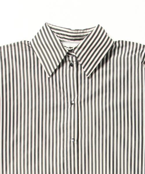 Demi-Luxe BEAMS（デミルクス ビームス）の「THE IRON / ストライプ シャツワンピース（ワンピース・レディース・ブラック・ONE SIZE）」の3枚目の写真