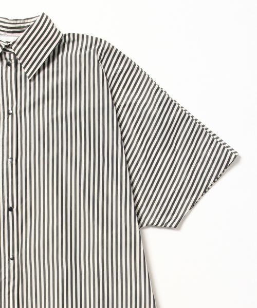 Demi-Luxe BEAMS（デミルクス ビームス）の「THE IRON / ストライプ シャツワンピース（ワンピース・レディース・ブラック・ONE SIZE）」の7枚目の写真